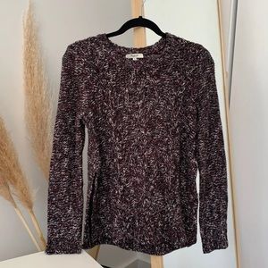 Madewell Maroon Marled Fisherman Sweater